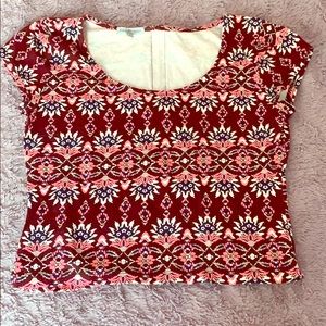 Cropped floral shirt